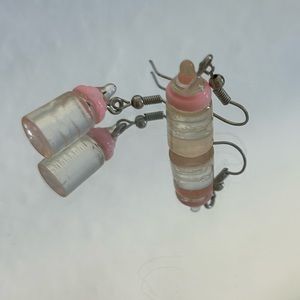 Baby Bottle Girl Pink Fashion Dangle Earrings